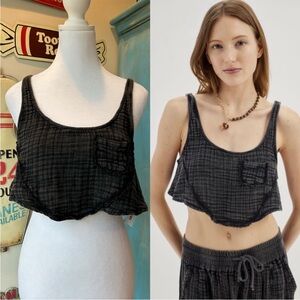 Urban Outfitters Out From Under Cabot Cami black plaid patterned bralette size S